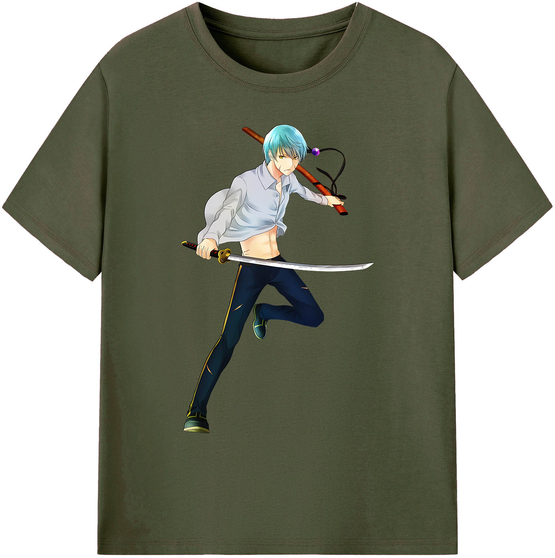 （画像用） 刀剣乱舞 Touken Ranbu 綿100％ メンズ半袖Tシャツ｜肌触りやわらか＆通気性